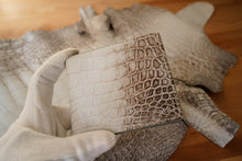 Load image into Gallery viewer, Himalaya Crocodile skin custom made bifold billfold wallet cartera de cocodrilo made in monaco monte carlo handmade leathercraft artisan